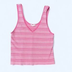 Full Tilt Pink and White Striped Tank Top